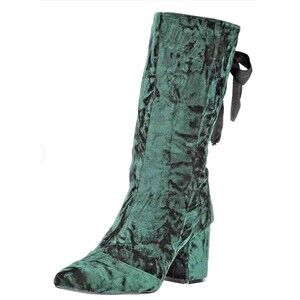 Women green boots Penny love kenny green romantic chic bootie wrap shoes sz 8.5